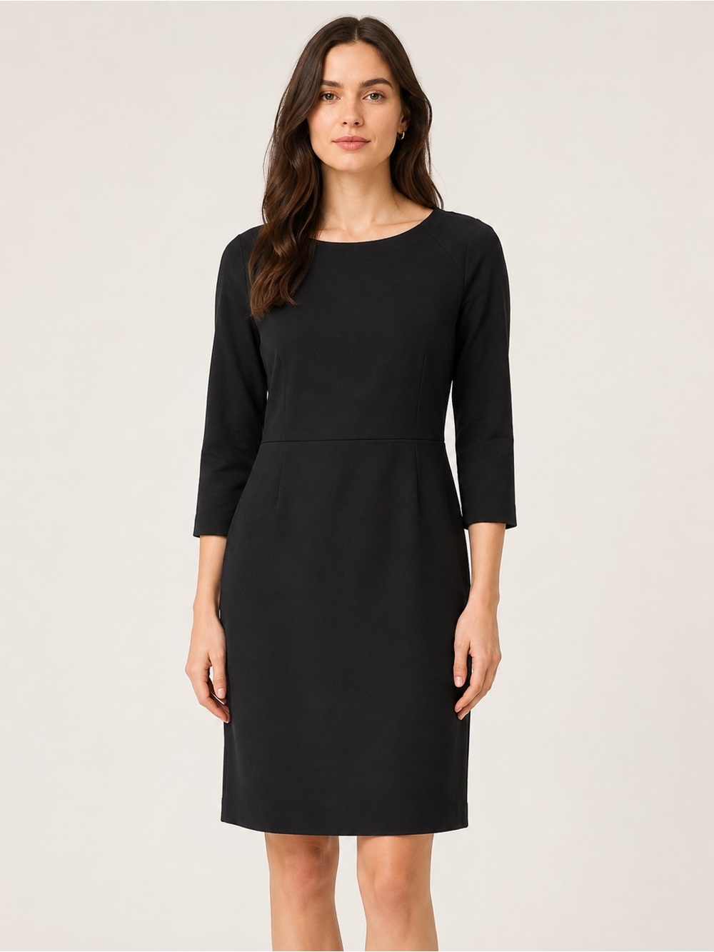 GAP Black Ponte Knit Dress Size 10 3/4 Sleeve